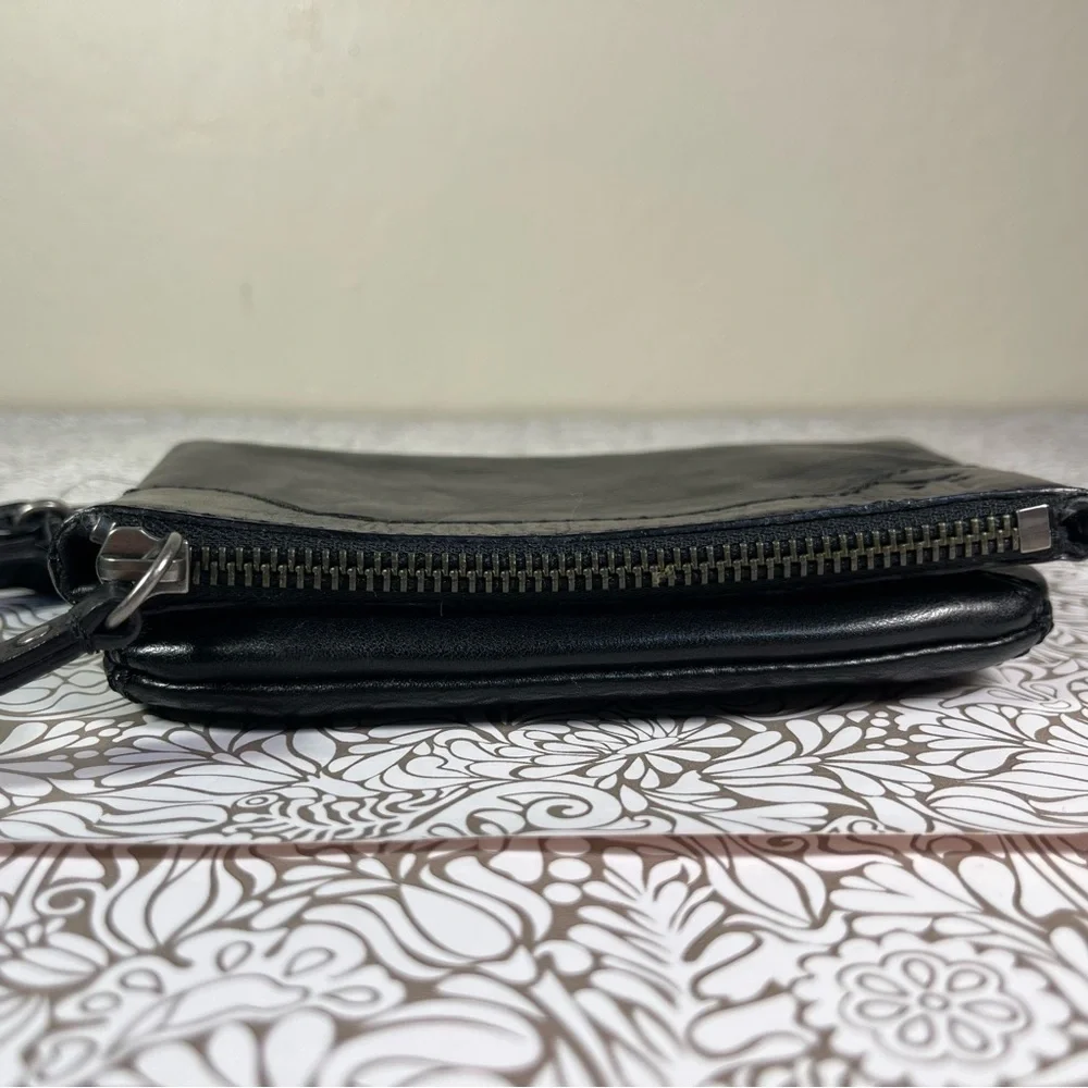 Frye Melissa Crossbody Stadium Bag Purse Black Leather - Picture 6 of 12